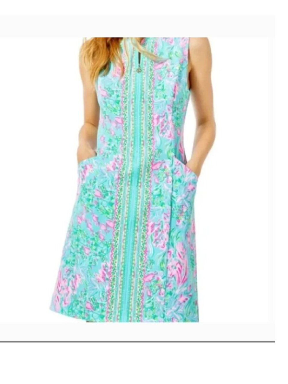Lilly Pulitzer Courtney Dress UPF 50+ Amalfi Blue Best Fishes Golf Dress 10